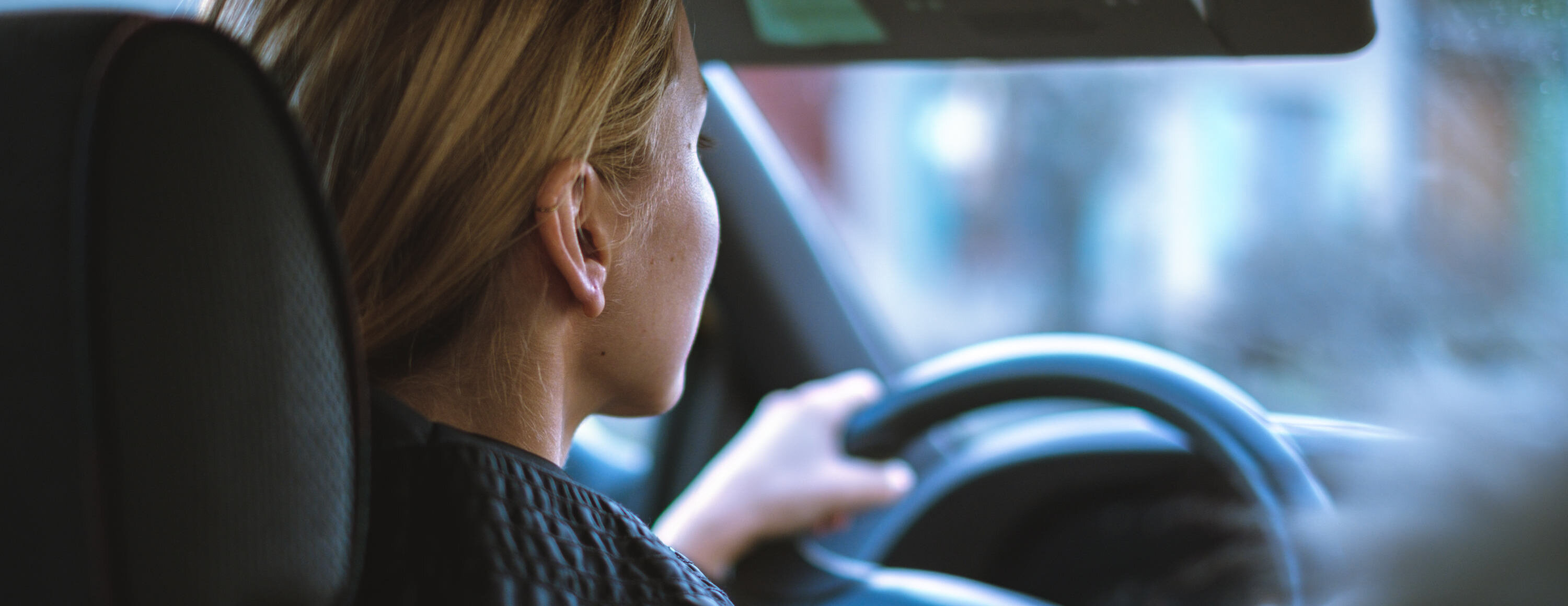 woman driving a car