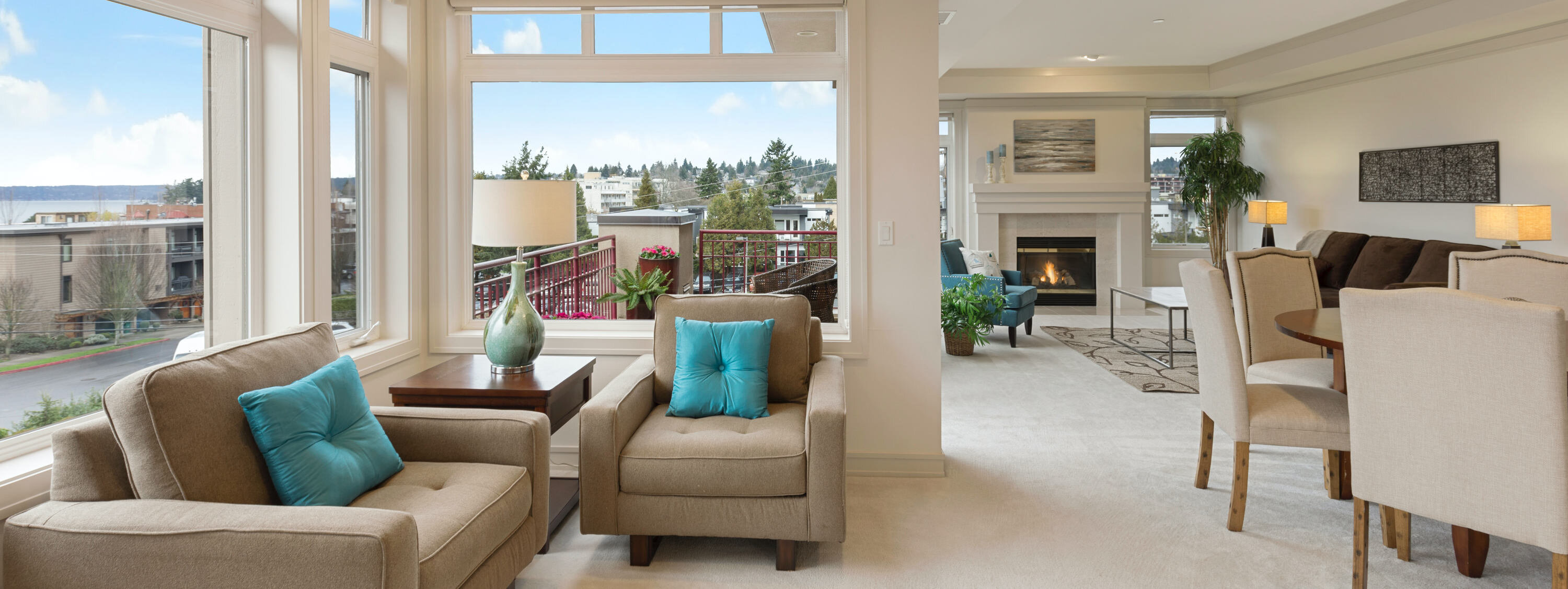 livingroom in a high rise modern condo building